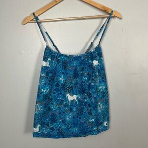 Printfresh Blue Unicorn tank top organic cotton size XS